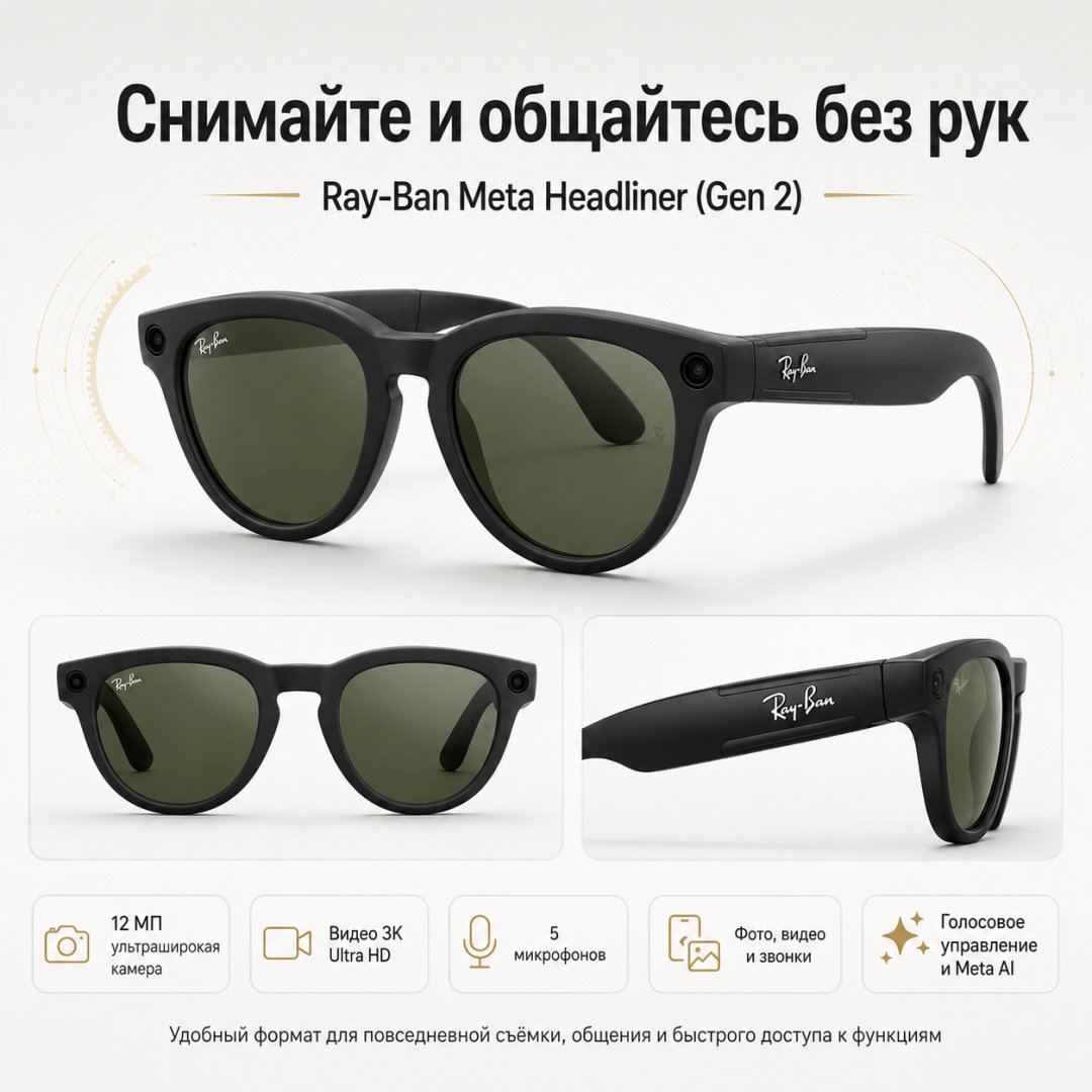 Смарт-очки Meta Headliner (Gen 2) черный купить,NaN