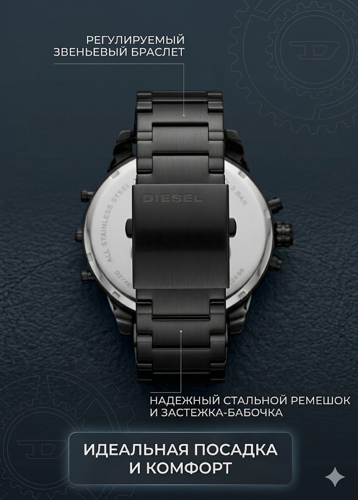 Кварцевые DIESEL TECHNIC DZ7460 сталь купить,NaN