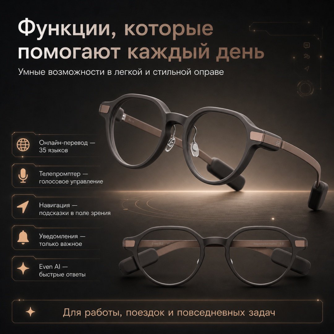 Смарт-очки Even Realities G2 A коричневый купить,NaN