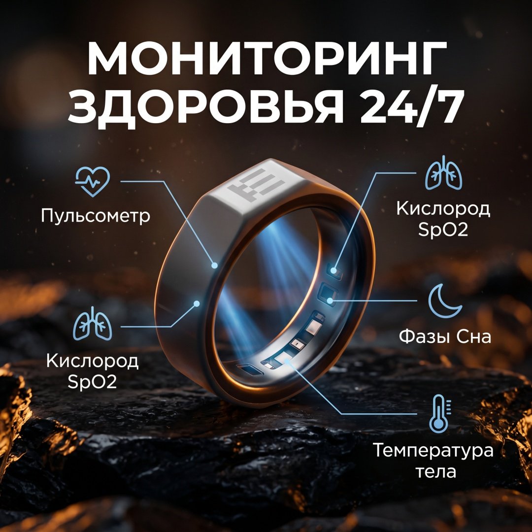 Смарт-кольцо Even Realities R1 размер 6 темно-серый купить,NaN