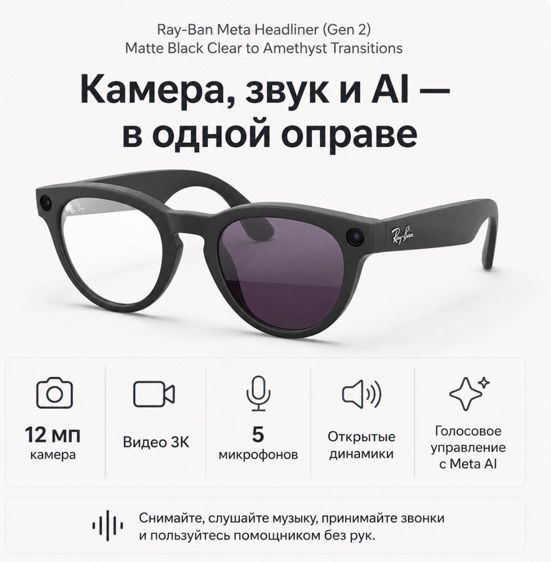 Смарт-очки Meta Headliner (Gen 2) черный купить,NaN