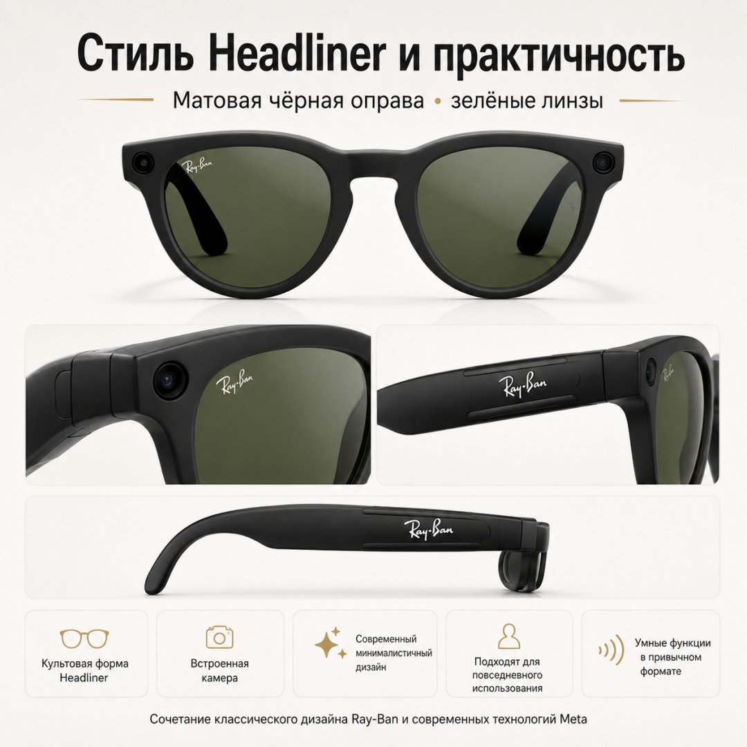 Смарт-очки Meta Headliner (Gen 2) черный купить,NaN