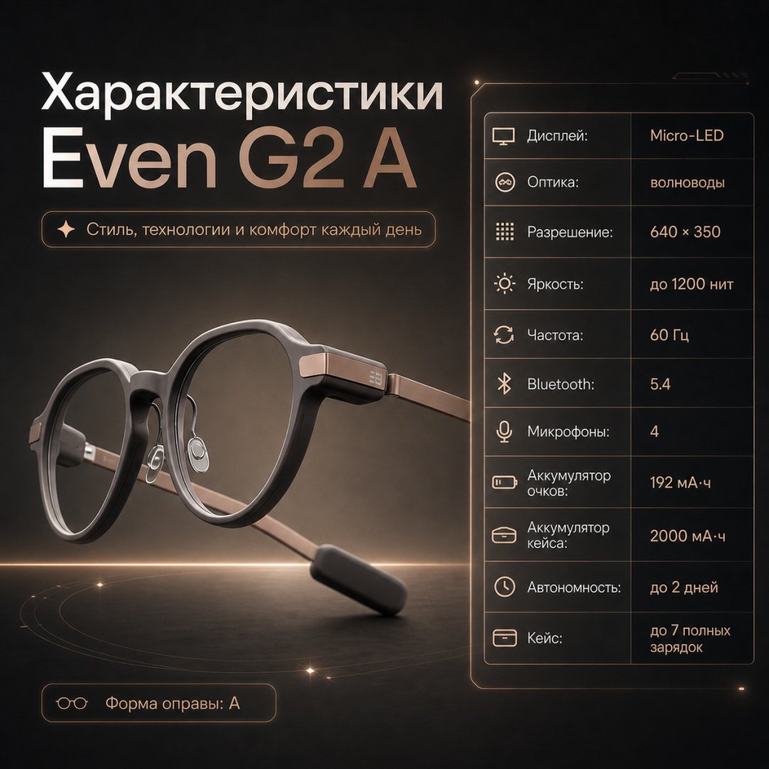 Смарт-очки Even Realities G2 A коричневый купить,NaN