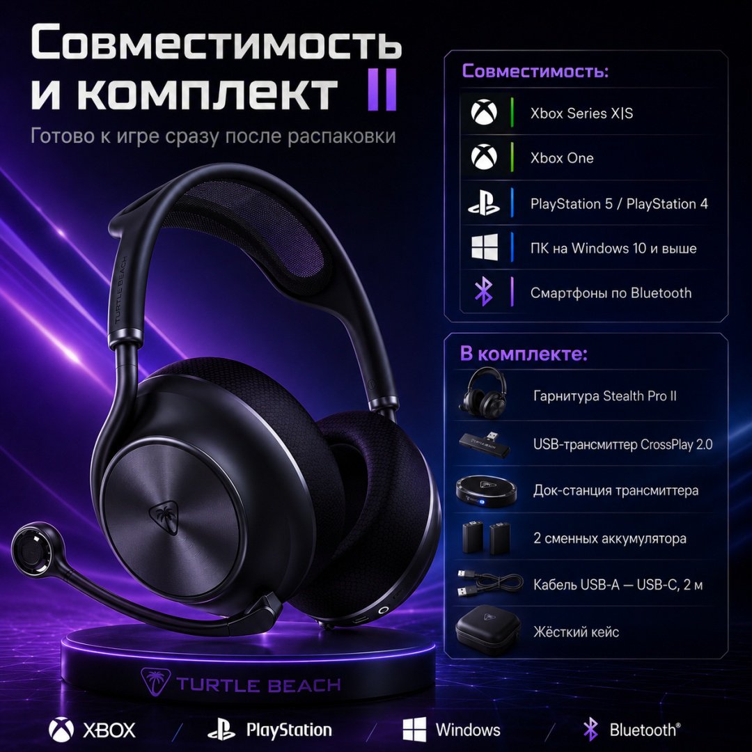 Наушники Turtle Beach Stealth Pro II Headset Xbox черный купить,NaN