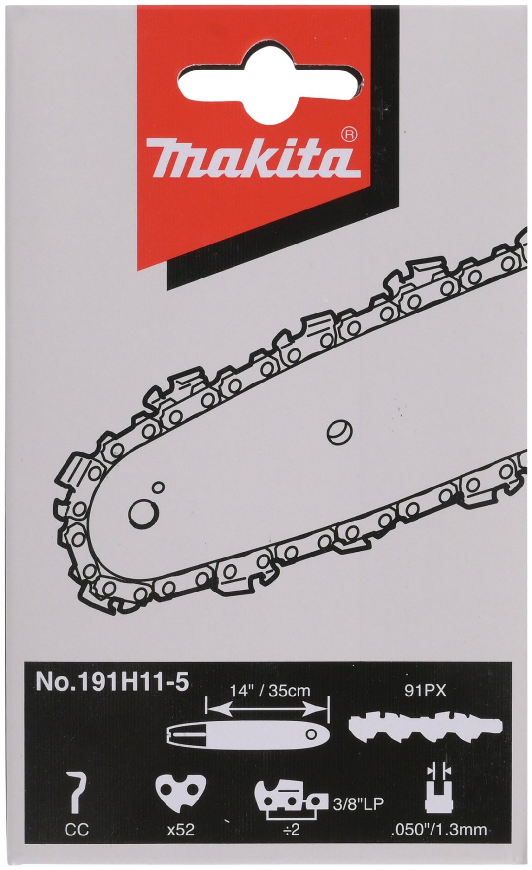 Makita цепь 191H11-5 шаг: 3/8, 52 звен., 1.3 мм, длина 35 купить,NaN