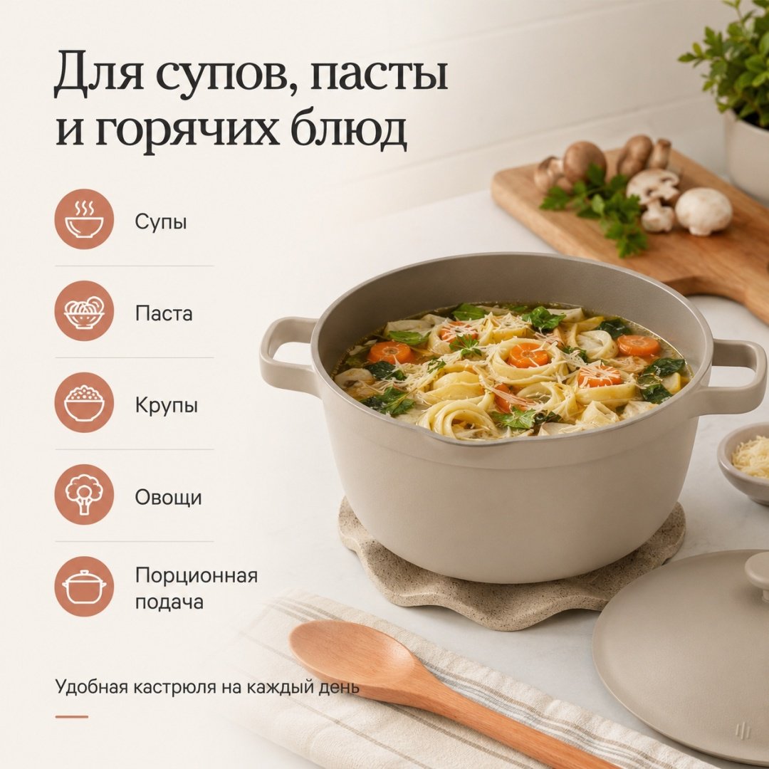 Кастрюля 5.2 л, OUR PLACE Perfect Pot Steam 26 см керамика