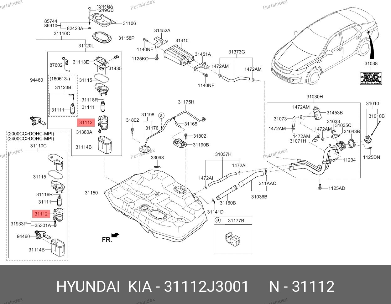 HYUNDAI / KIA топливный фильтр 31112-J3001 купить,NaN