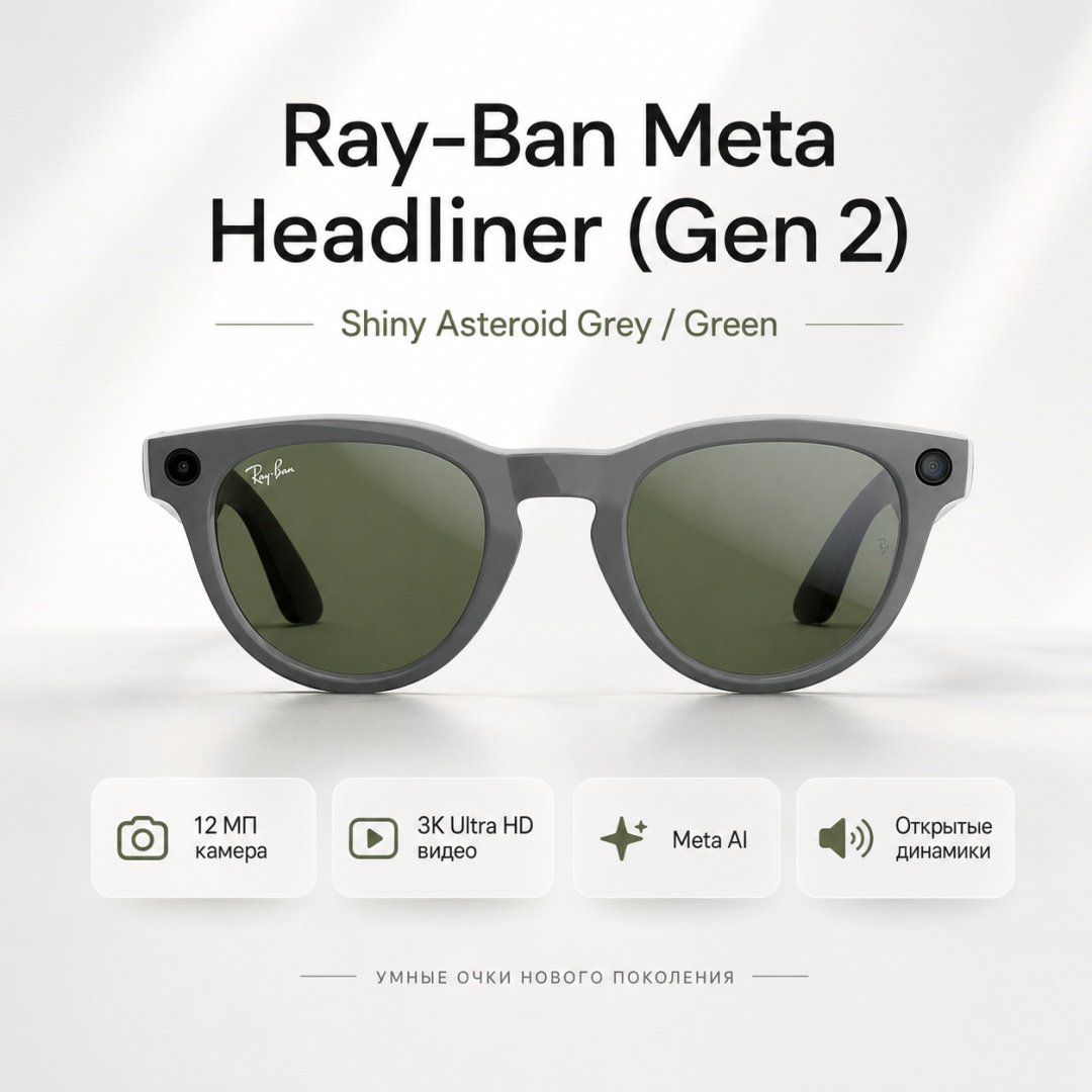 Смарт-очки Meta Headliner (Gen 2) серый купить,NaN