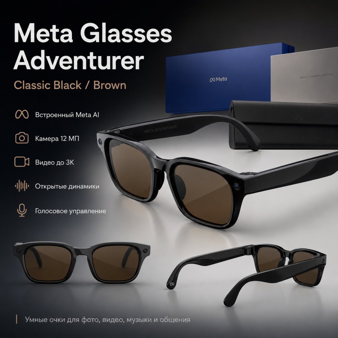 Смарт-очки Meta Adventurer черный купить,NaN
