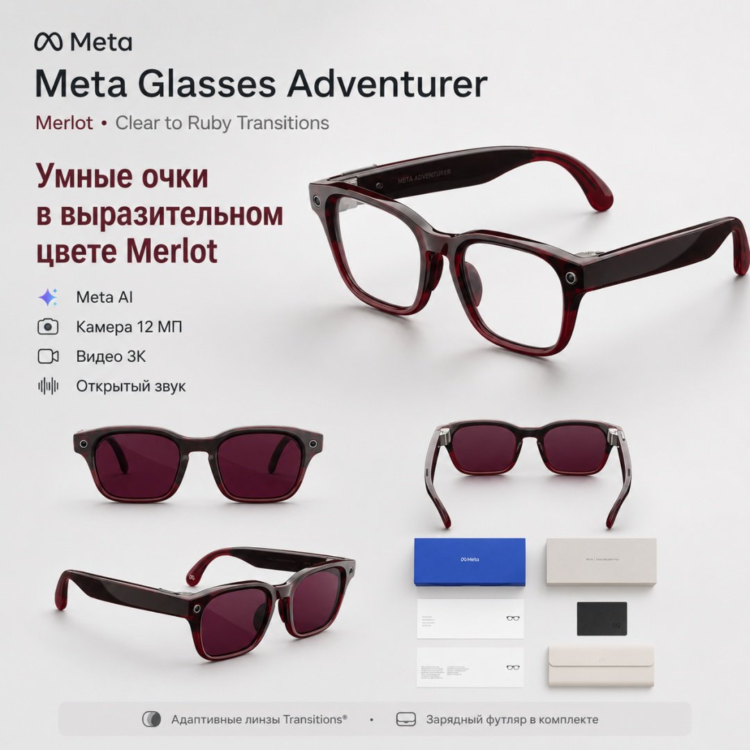 Смарт-очки Meta Adventurer красный купить,NaN