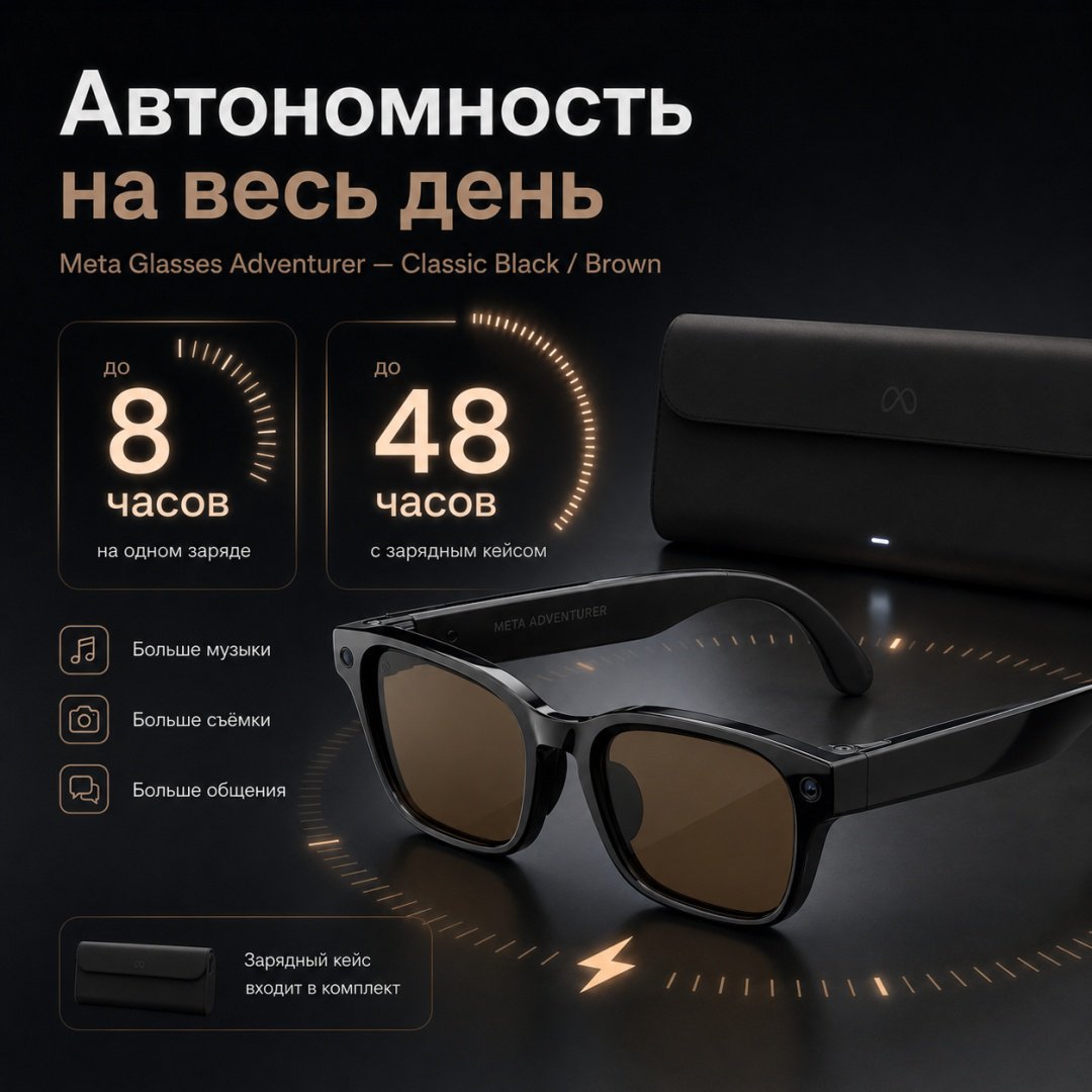 Смарт-очки Meta Adventurer черный купить,NaN