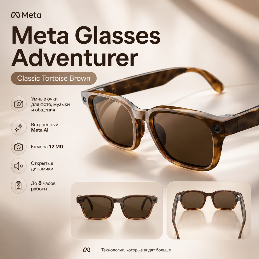 Смарт-очки Meta Adventurer коричневый купить,NaN