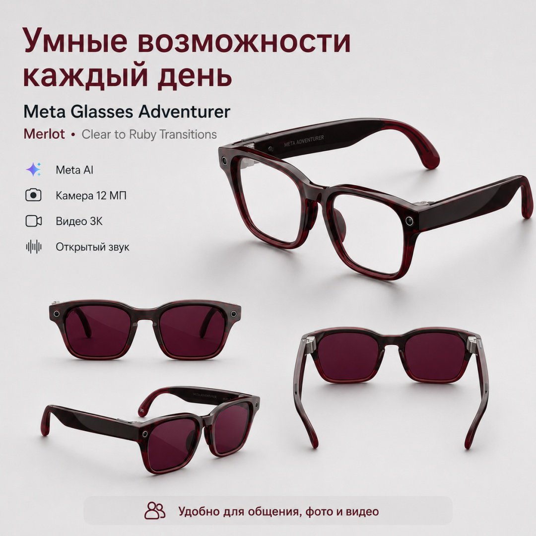 Смарт-очки Meta Adventurer красный купить,NaN