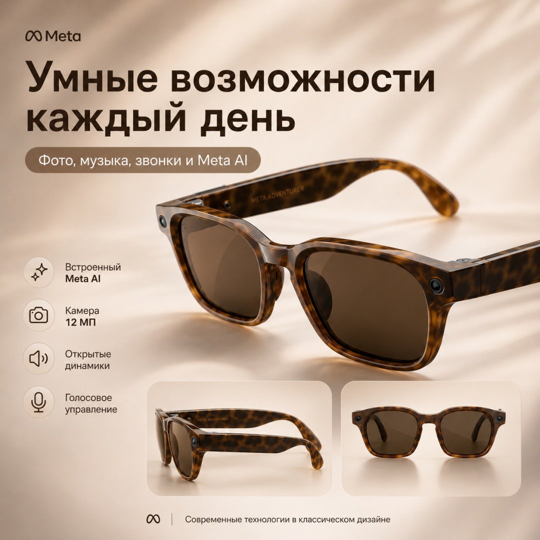 Смарт-очки Meta Adventurer коричневый купить,NaN