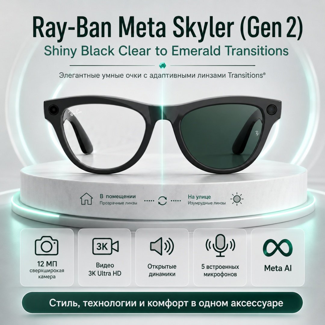 Смарт-очки Meta Skyler (Gen 2) черный купить,NaN