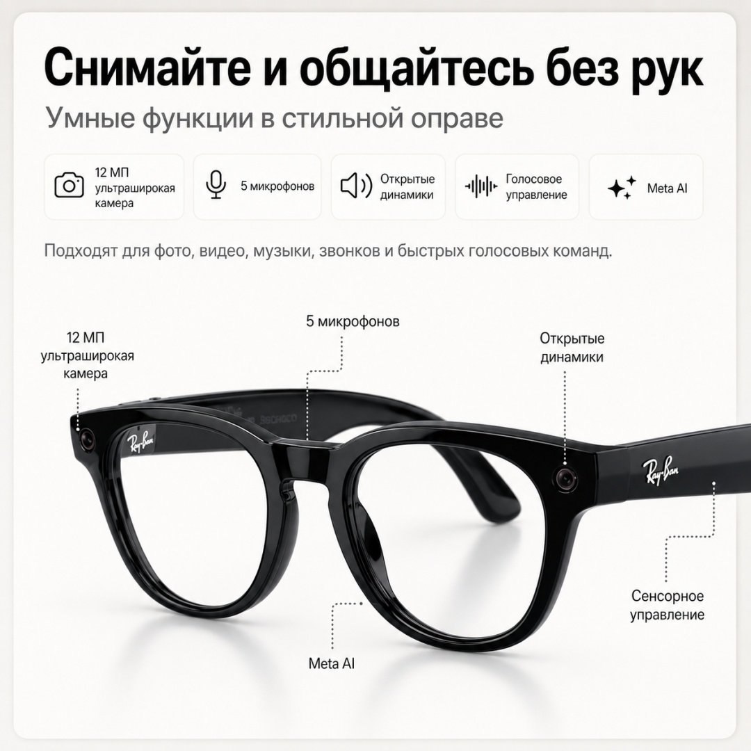 Смарт-очки Ray-Ban Meta Scriber Optics GEN2 черный купить,NaN