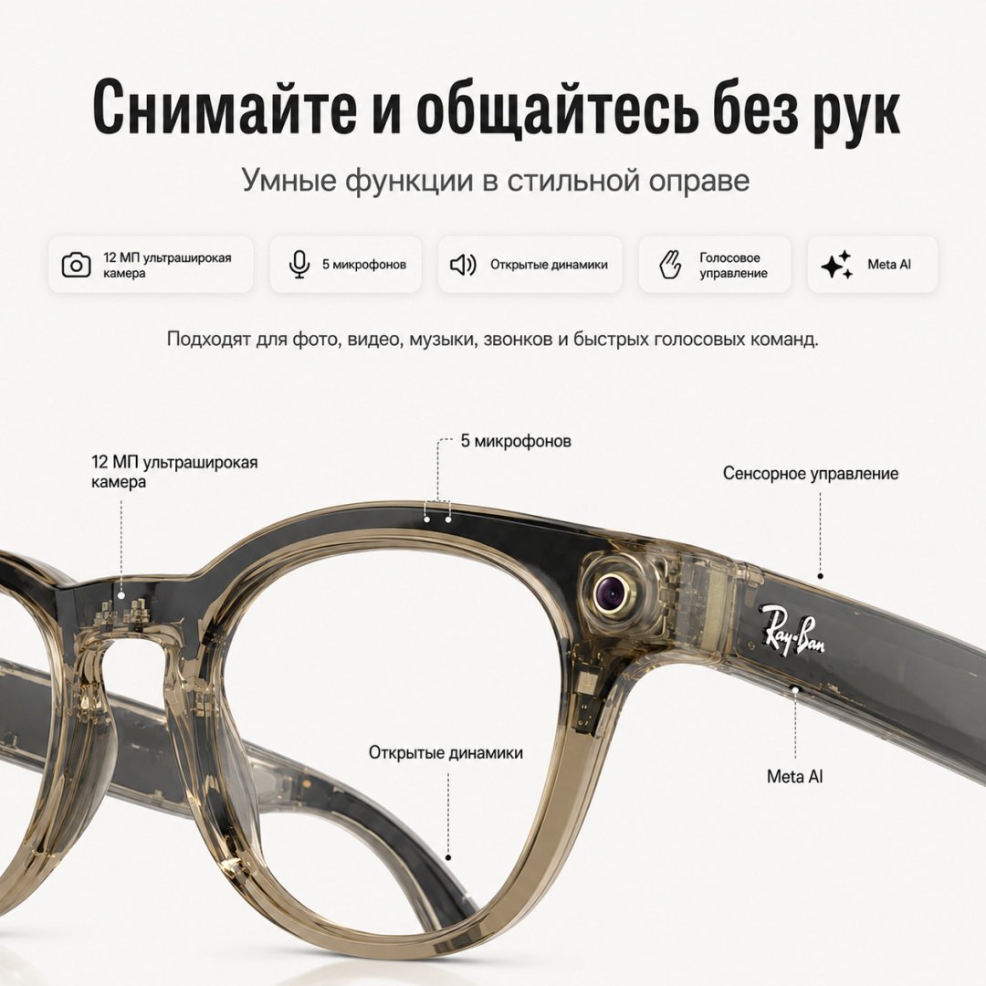 Смарт-очки Ray-Ban Meta Scriber Optics GEN2 бежевый купить,NaN