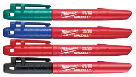 Маркер Milwaukee 48223106, 4 шт, 1 мм, синий,красный,зеленый,черный купить,NaN