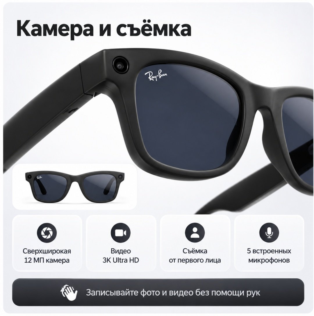 Смарт-очки Ray-Ban Wayfarer (Gen 2) черный купить,NaN