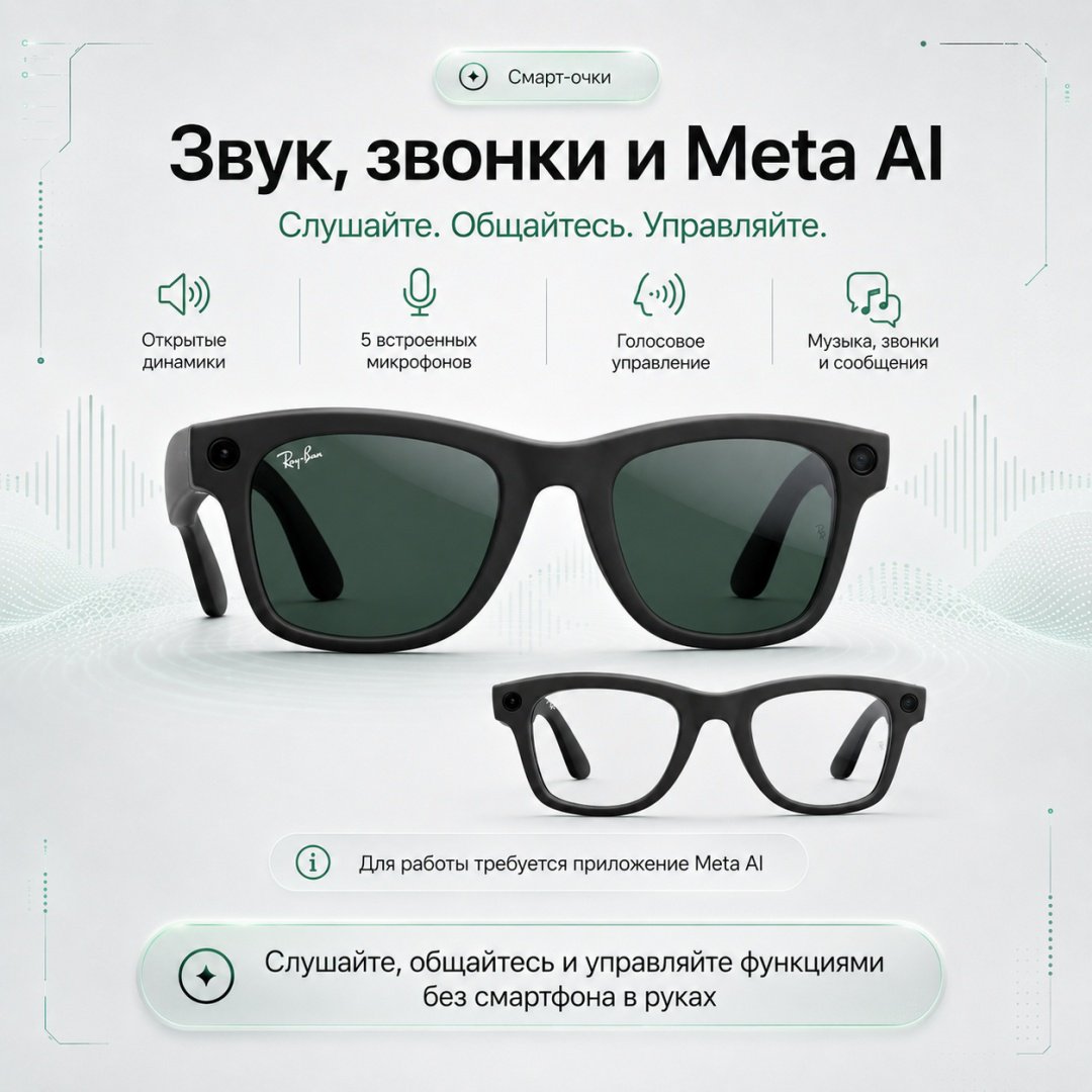 Смарт-очки Ray-Ban Wayfarer (Gen 2) черный купить,NaN