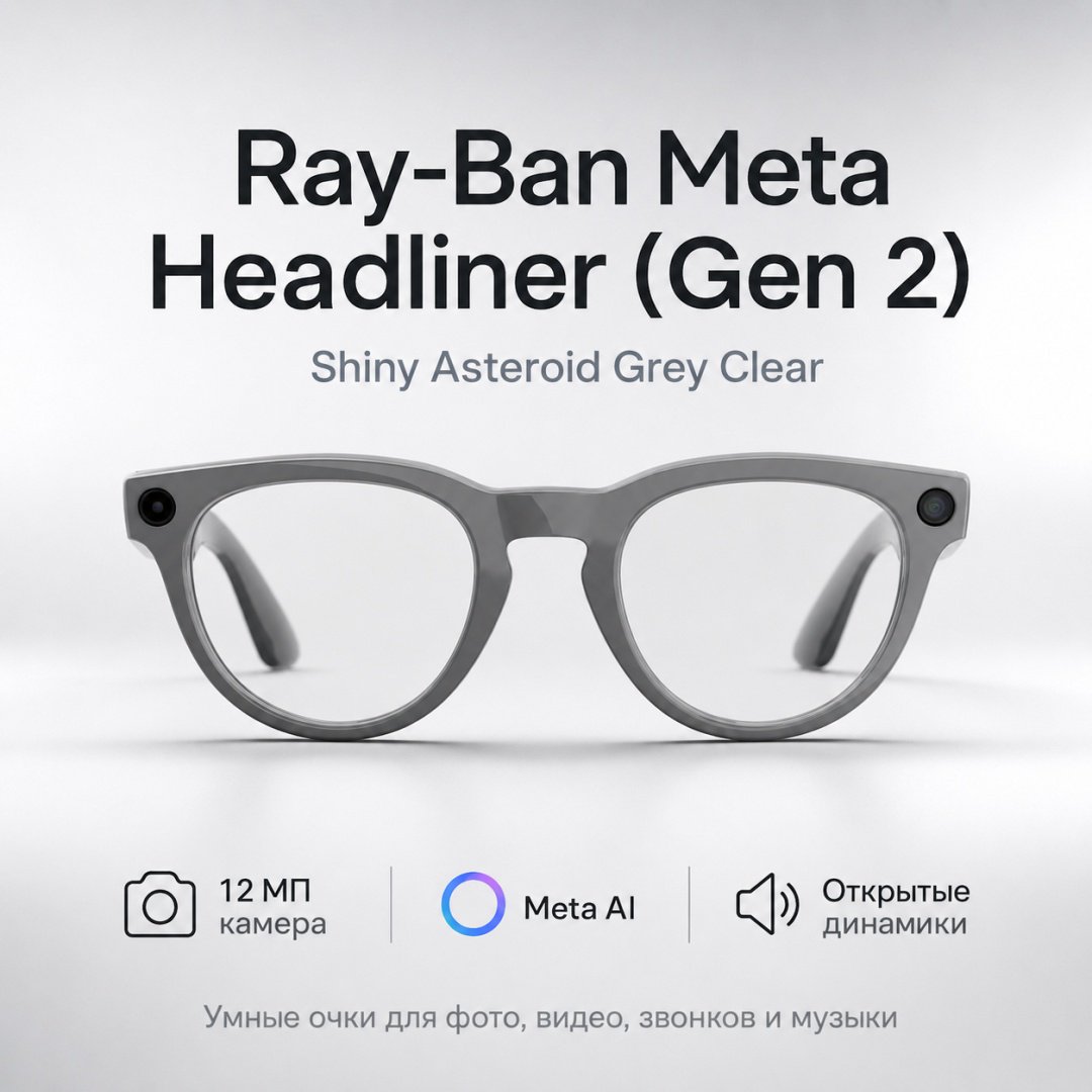 Смарт-очки Meta Headliner (Gen 2) серый купить,NaN
