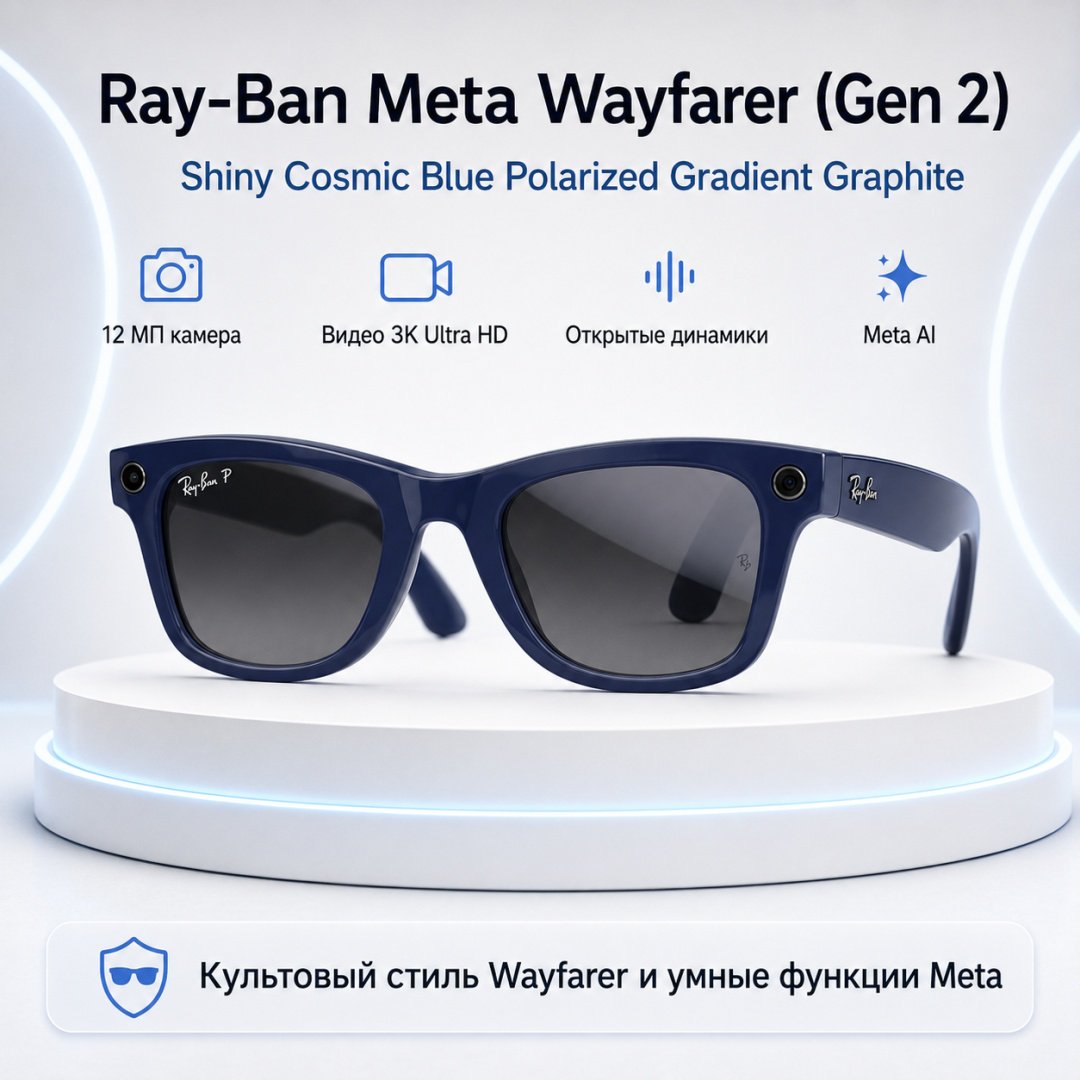 Смарт-очки Meta Wayfarer (Gen 2) синий купить,NaN