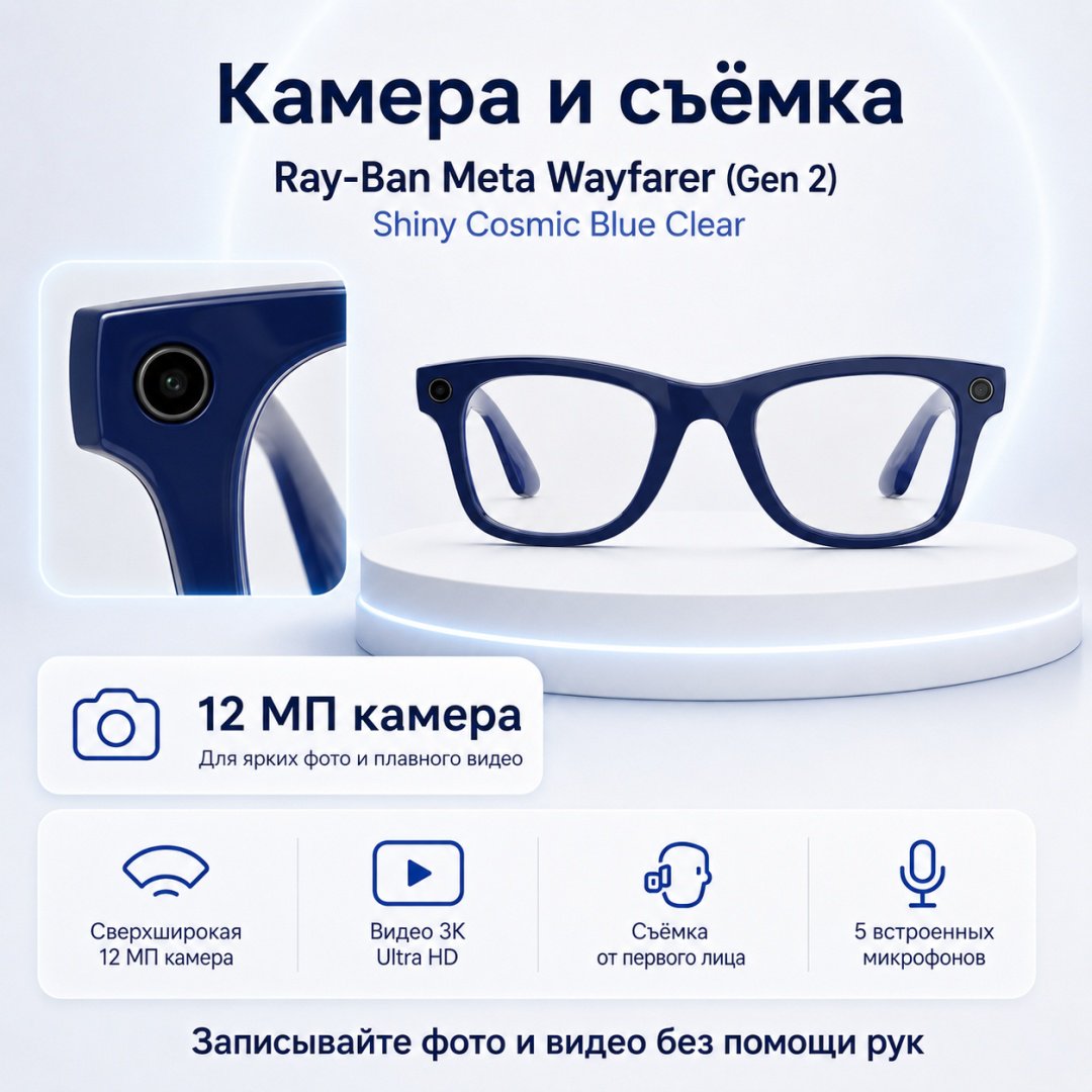 Смарт-очки Meta Wayfarer (Gen 2) синий купить,NaN