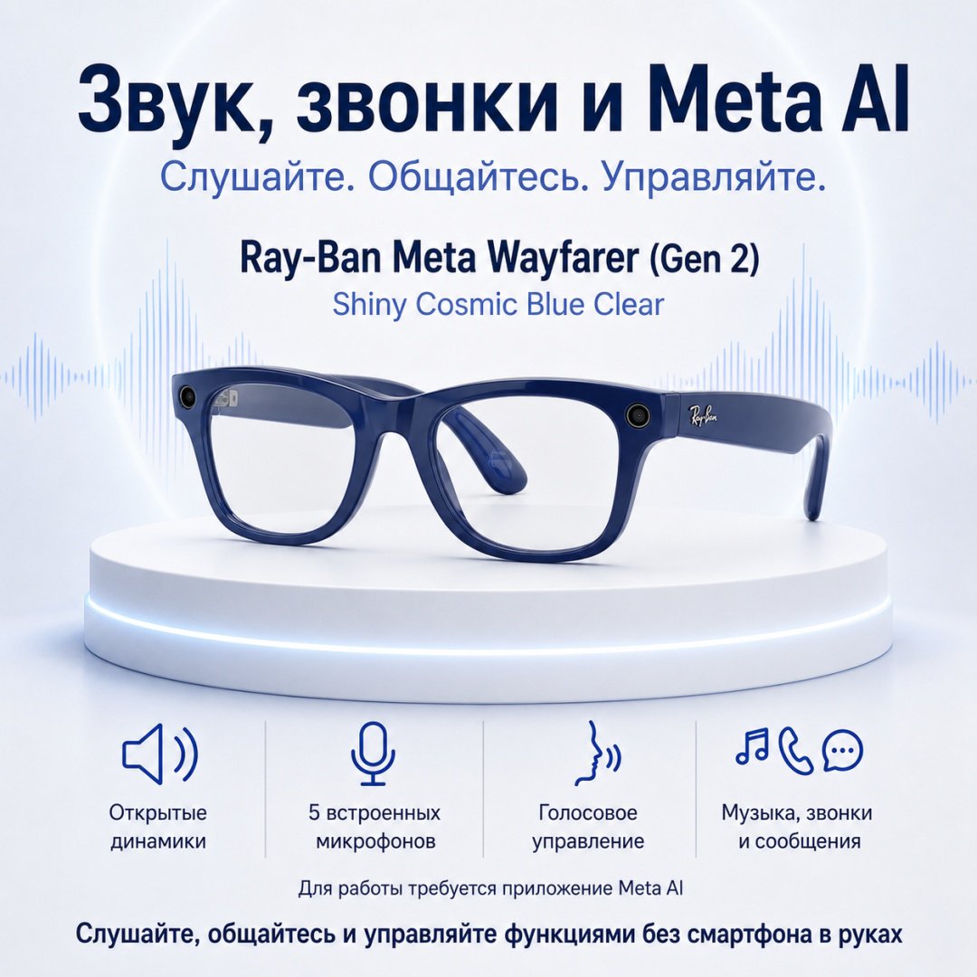 Смарт-очки Meta Wayfarer (Gen 2) синий купить,NaN