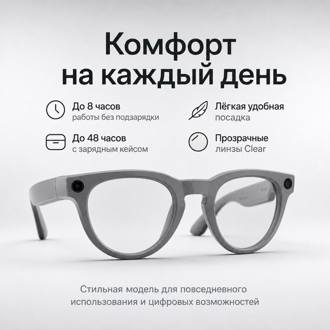 Смарт-очки Meta Headliner (Gen 2) серый купить,NaN