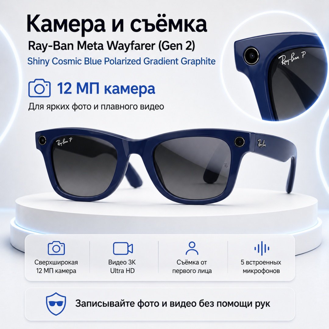 Смарт-очки Meta Wayfarer (Gen 2) синий купить,NaN