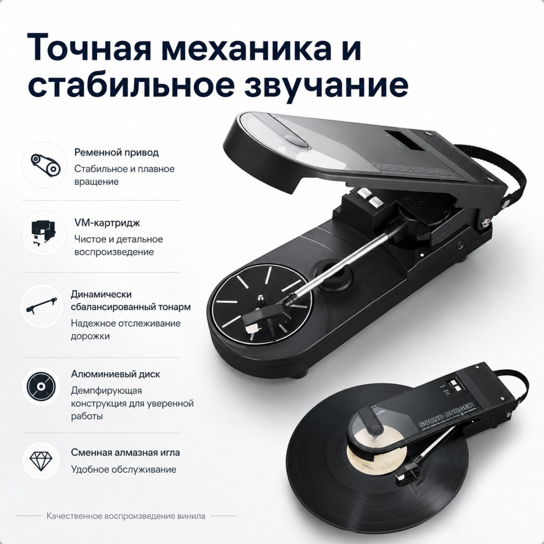 Виниловый проигрыватель Audio-Technica AT-SB727-BK черный купить,NaN