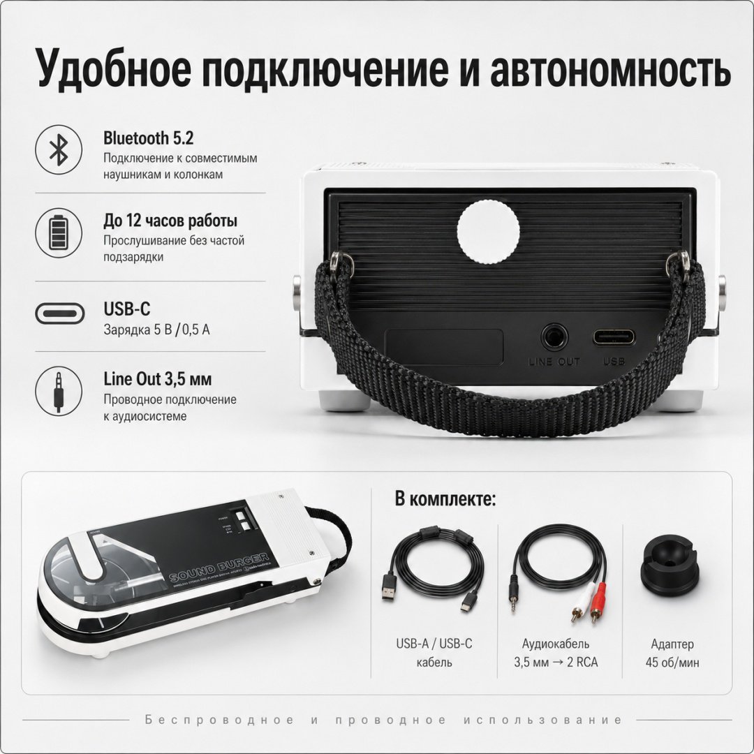 Виниловый проигрыватель Audio-Technica AT-SB727-WH белый купить,NaN