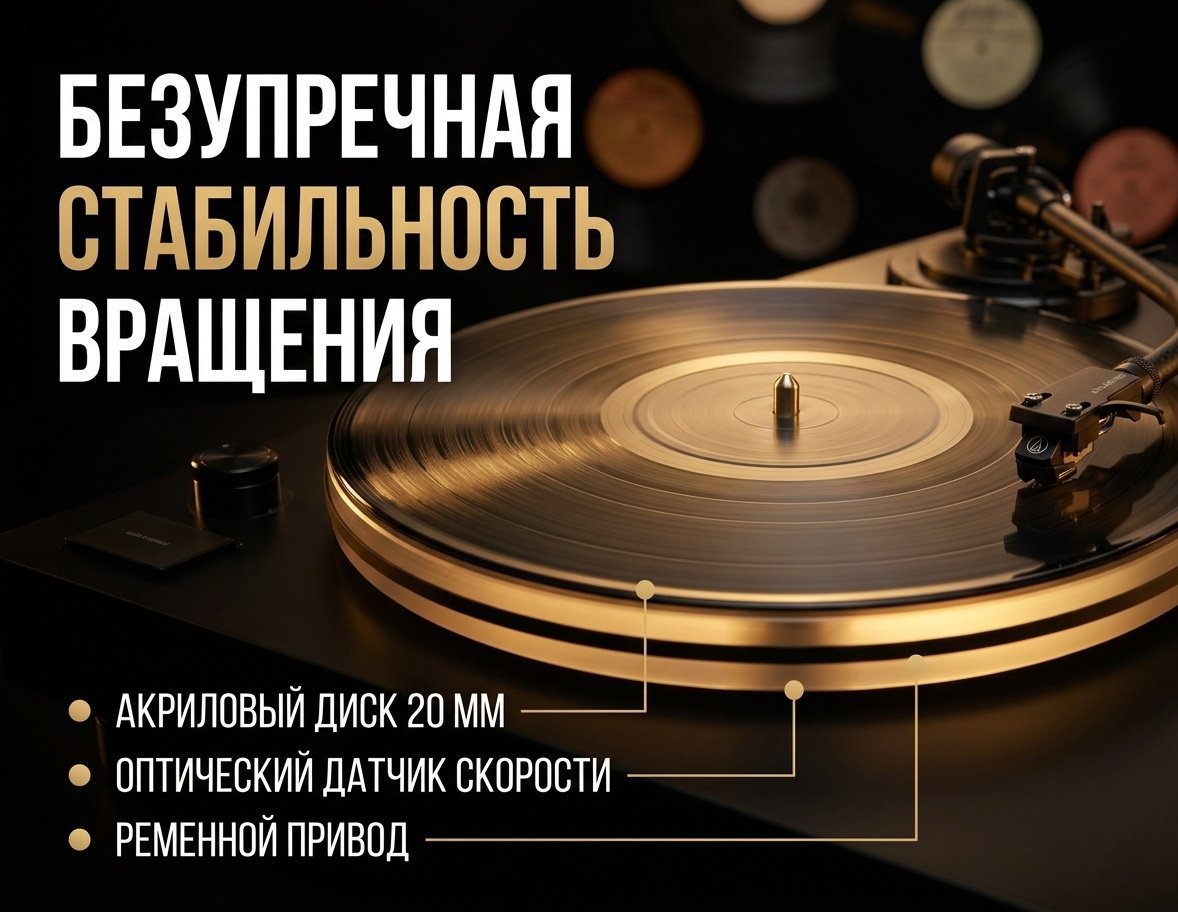 Виниловый проигрыватель Audio-Technica AT-LP7X черный купить,NaN