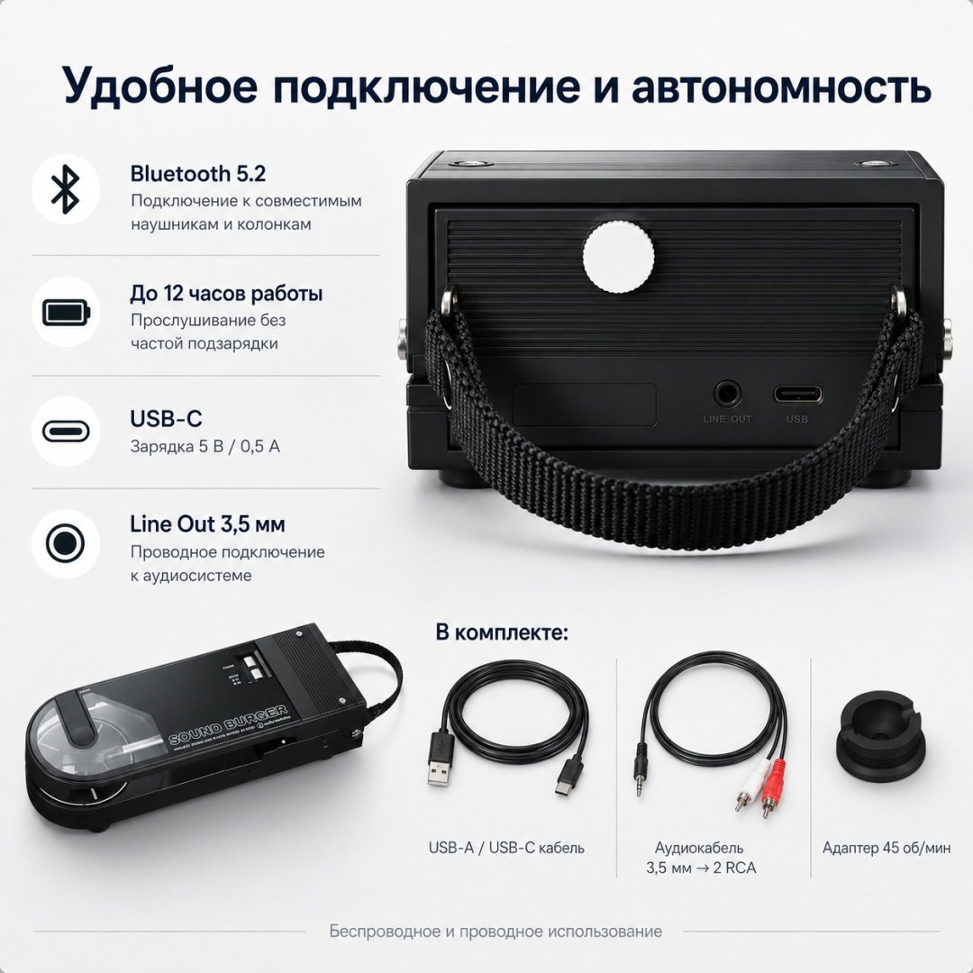 Виниловый проигрыватель Audio-Technica AT-SB727-BK черный купить,NaN