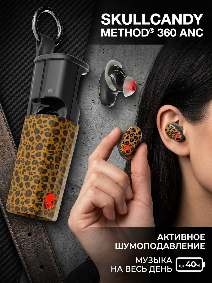 Наушники Skullcandy Method 360 ANC By Bose черно-коричневый купить,NaN