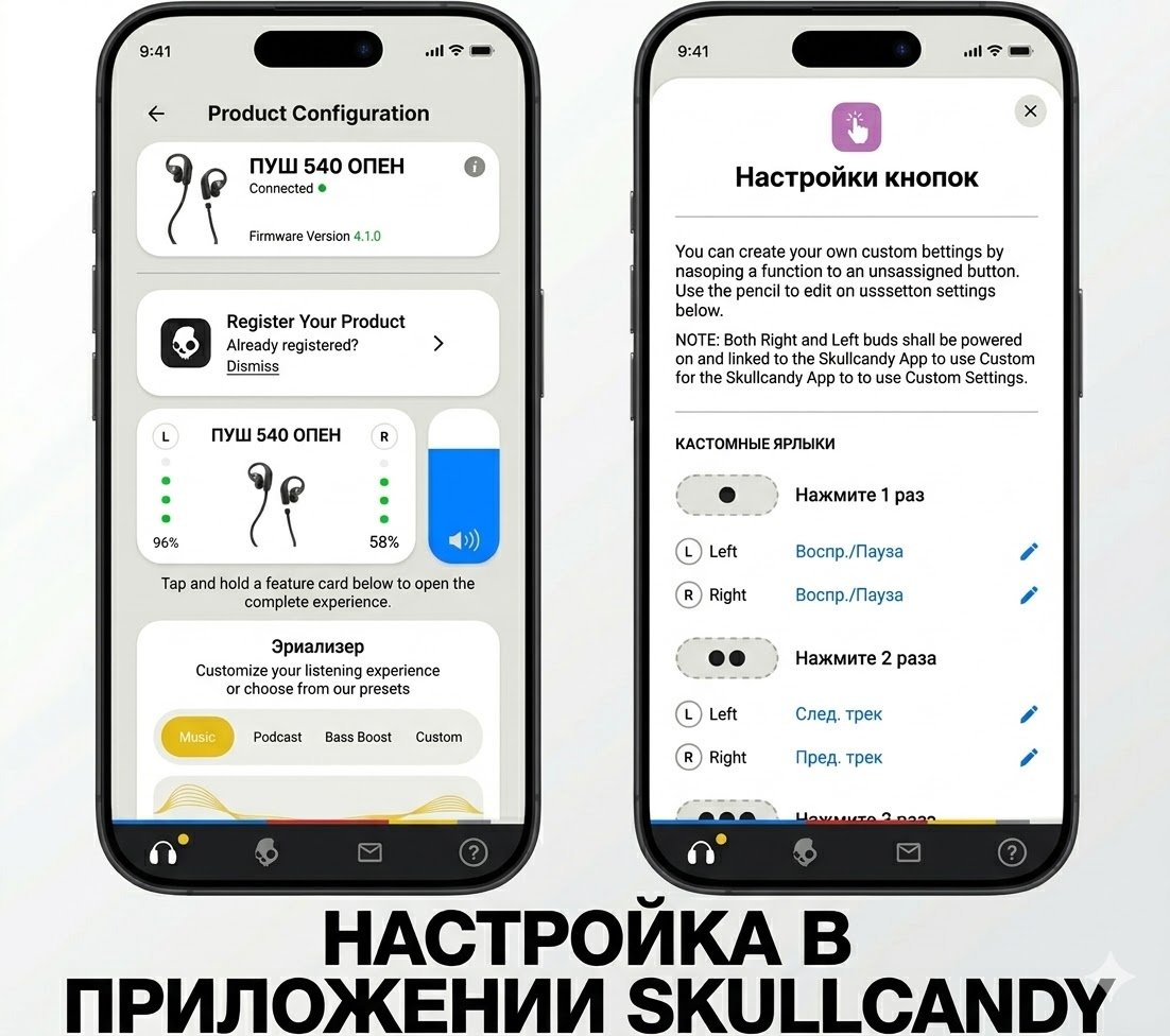 Наушники Skullcandy Push 540 Open черный