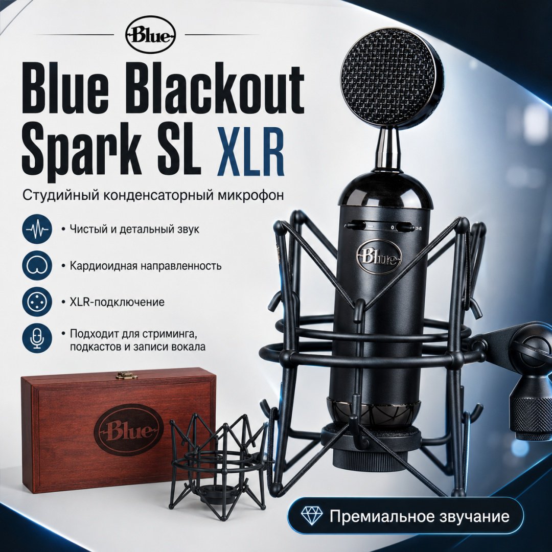 Микрофон Blue Blackout Spark SL XLR черный