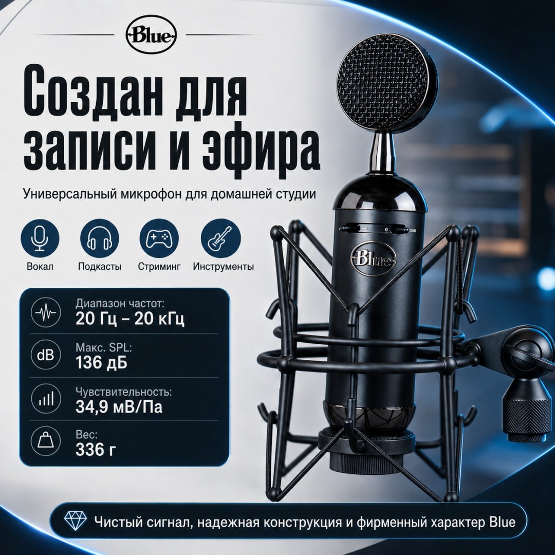 Микрофон Blue Blackout Spark SL XLR черный