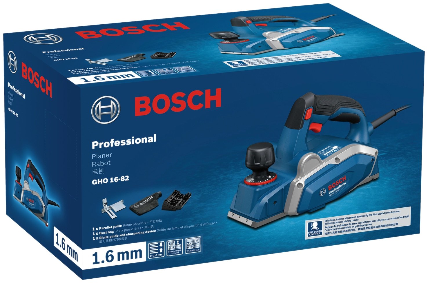 Bosch Professional, сетевой рубанок GHO 16-82, 0601596220 купить,49500