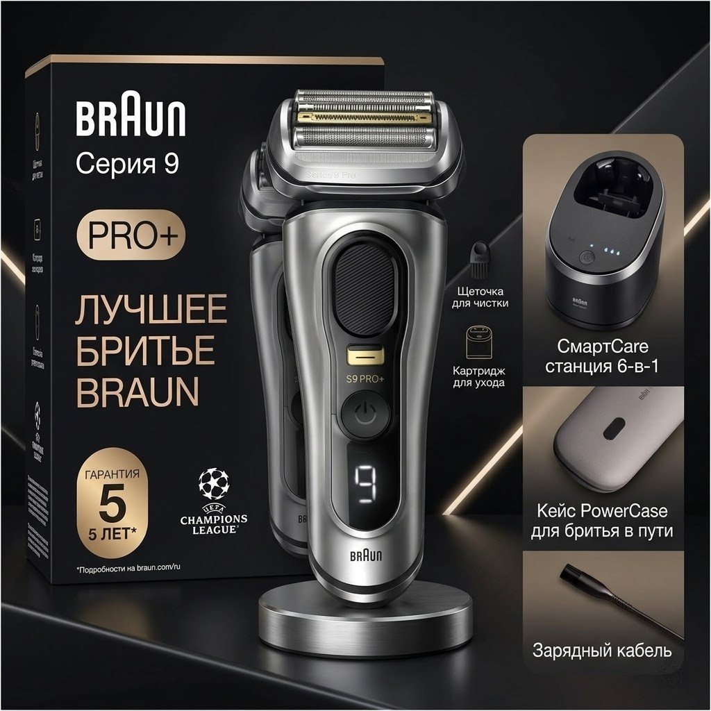 Электробритва Braun S9 Pro+ 9577cc сеточная купить,311486
