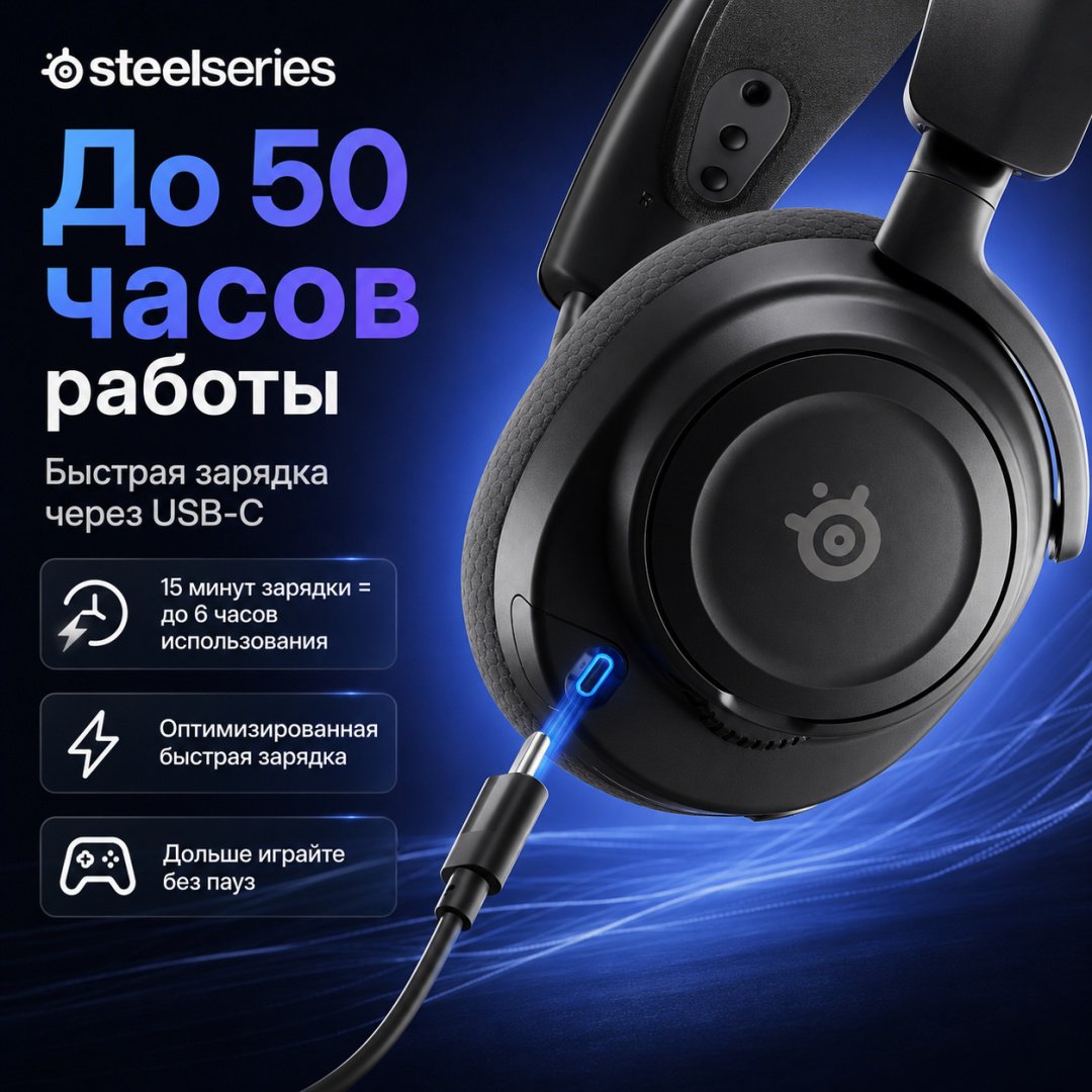 Наушники SteelSeries Arctis Nova 7P Wireless Gen 2 черный купить,171350