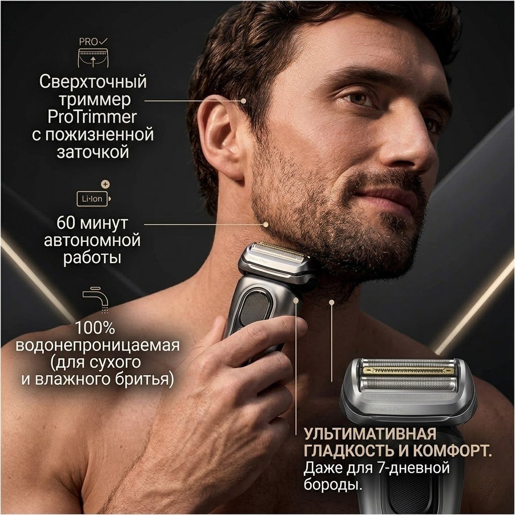 Электробритва Braun S9 Pro+ 9577cc сеточная купить,311486