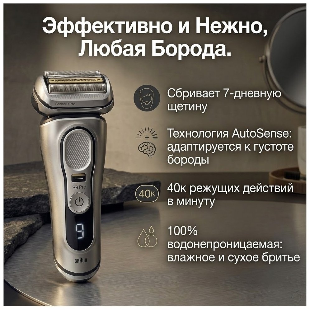 Электробритва Braun 9 Pro 9487cc сеточная купить,264500