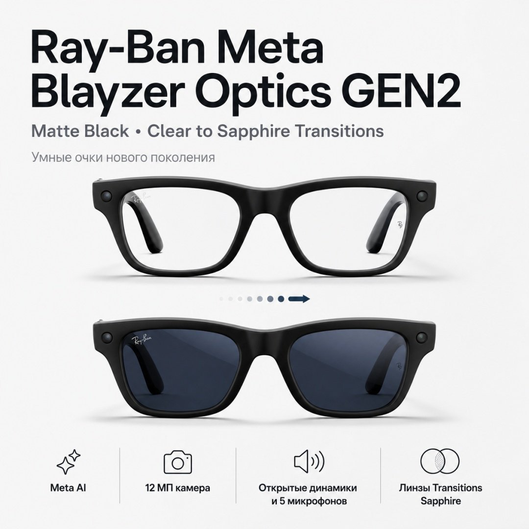 Смарт-очки Meta Blayzer Optics GEN2 черный купить,NaN
