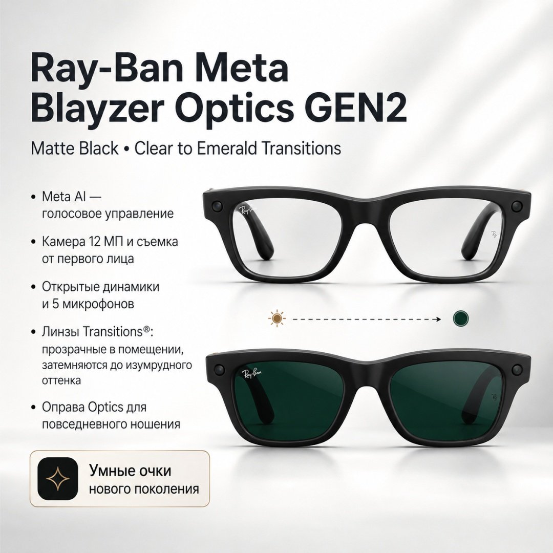 Смарт-очки Meta Blayzer Optics GEN2 черный купить,NaN