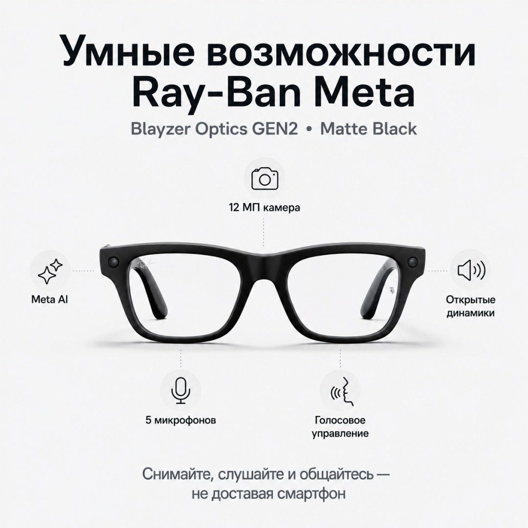 Смарт-очки Meta Blayzer Optics GEN2 черный купить,NaN