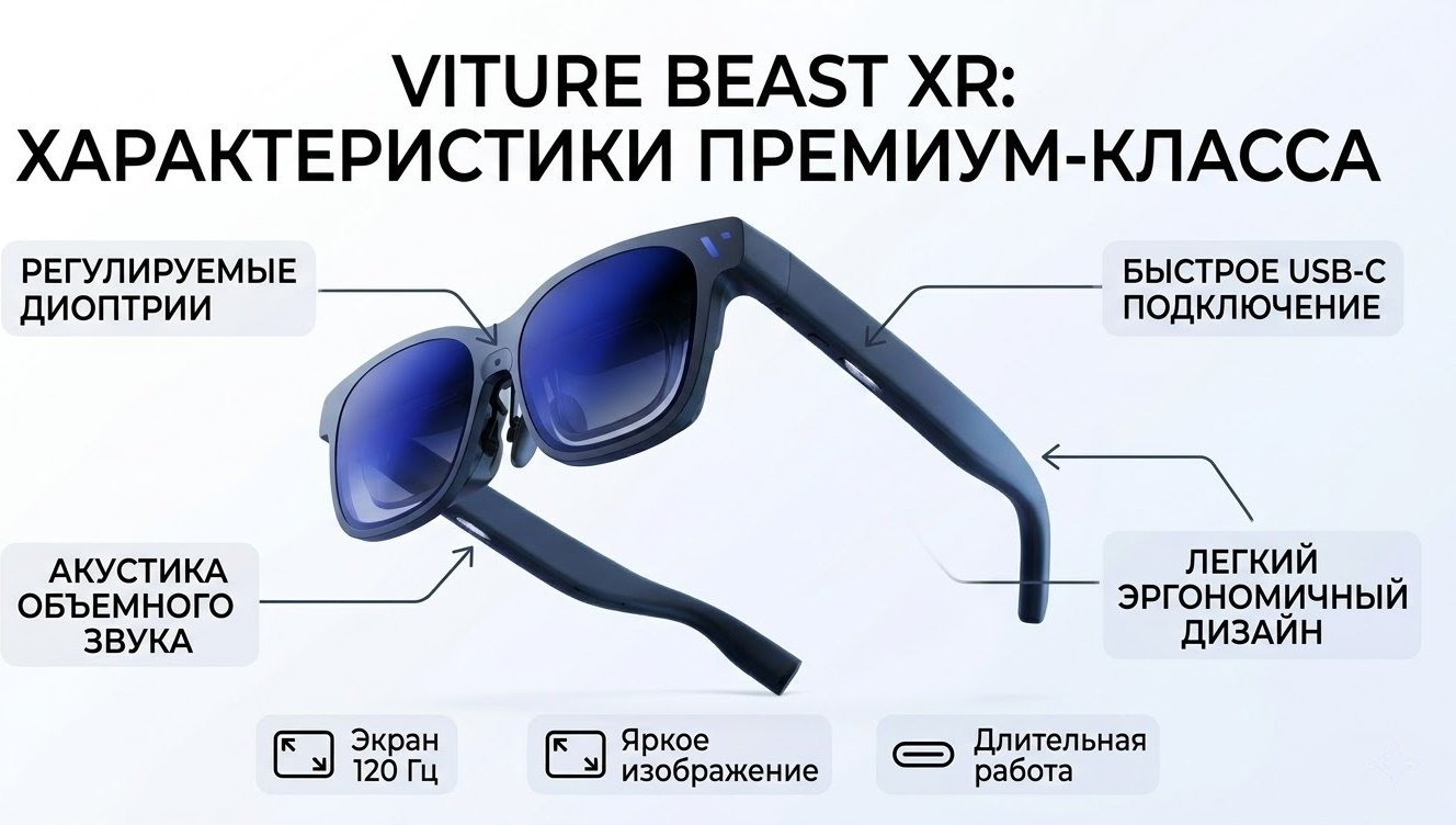 Смарт-очки VITURE VITURE Beast XR Glasses черный купить,NaN