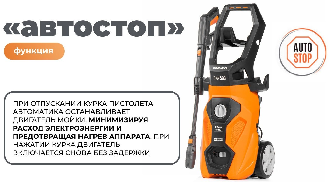 Мойка высокого давления Daewoo электрический 155 бар, Daw 500 купить,NaN