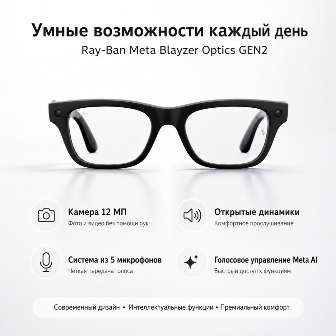 Смарт-очки Meta Blayzer Optics GEN2 черный купить,NaN