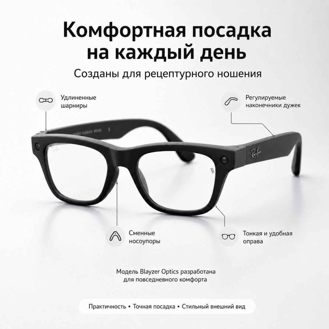 Смарт-очки Meta Blayzer Optics GEN2 черный купить,NaN